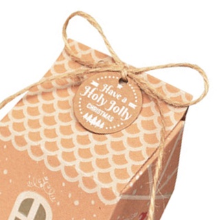 5 pzas caja de papel kraft con forma de hogar/regalo de navidad/dulces creativos