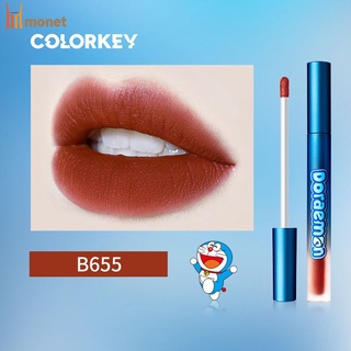 monet Colorkey × Doraemon Terciopelo Líquido Lápiz Labial Mate Brillo De Labios Esmalte Impermeable Maquillaje De Larga Duración Cosmético