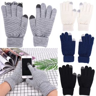 bugraoog guantes de lana caliente de punto de invierno guantes de pantalla táctil guantes de hombre mujeres guantes de invierno mx
