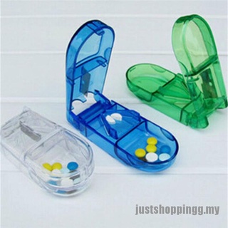 {just} Cortador de pastillas de moda divisor medio compartimento de almacenamiento caja de medicina Tablet titular