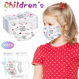 50 pzas Máscara facial desechable para niños 3ply Ear Industrial