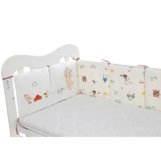 king 6 piezas de bebé de algodón suave cuna parachoques cama recién nacido cuna protector almohadas bebé cojín colchón infantil ropa de cama (5)