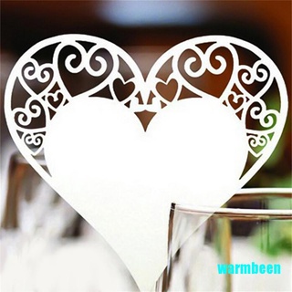 Warmbeen Hot Heart - tarjetas de lugar para copa de vino, corte láser en tarjeta nacarada
