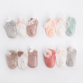 3 pares lindos calcetines de bebé primavera y otoño calcetines de algodón 0-1 años