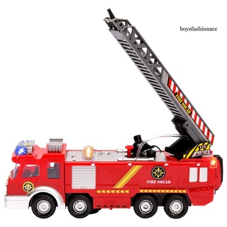 BBE - 360 rotación eléctrica camión de bomberos juguete con música LED disparo agua niños juguete regalo (5)