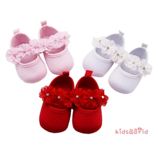 kidsw-newborn baby girls zapatos de bautismo, suela suave mary jane pisos+color sólido (1)