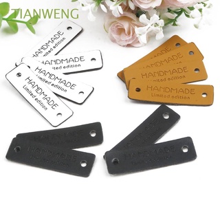 TIANWENG 12/24 pcs Labels Tags Garment Decoration Leather Tags PU Logo Clothing Scarf Limited Edition Ornaments for Bag Sewing Accessories/Multicolor