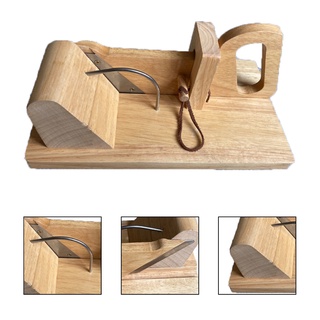 trinquete de goma de madera de acero inoxidable hoja de salchicha cortador de utensilios de cocina (8)