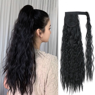 Afro Kinky Curly Ponytail Wigs Ombre Brown Wrap Around Drawstring Ponytail Clip In Hair Extensions