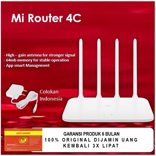 Xiaomi Mi WiFi Router 4C Smart Router 2.4GHz 64MB 4 antenas Global Indonesian Plug