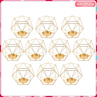 [xmfocjgd] 10 portavelas geométricas para velas para centro de mesa de boda, decoración de mesa para bodas, fiestas,