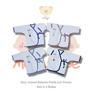 (tamaño 0-3m) Nary bebé largo Kimono Tops lista blanca Color ropa de bebé