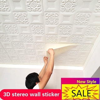 Fondo de pantalla decorativo de techo impermeable Pared estéreo 3D Pegatinas Techo de dormitorio Papel tapiz autoadhesivo