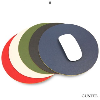 ☆ Coloful Double-sided Mouse Pad Waterproof PU Leather Round Shape Mousepads Desk Mat Office Gaming Mouse Pad for Laptop Computer CUSTER (1)