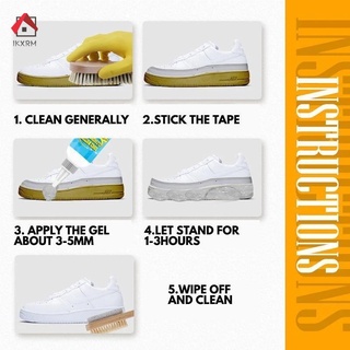 IKXRM Zapatos De Blanqueamiento De Gel De Limpieza Zapato De Acción Rápida Limpiador De Manchas Espuma Removedor Para (5)