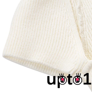 Up-mujer tejer camisa, manga corta cuello V Color sólido suéter Casual fiesta Club envuelto Tops (9)