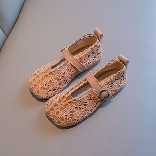 Las niñas zapatos de la princesa zapatos de verano hueco mosca de punto bombas de suela suave zapatos de estilo occidental transpirable punto nai nai xie estilo coreano de moda zapatos de los niños (8)