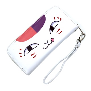 Natsume Yuujinchou colorido largo PU cremallera cartera teléfono celular embrague gato profesor bolso con cinturón
