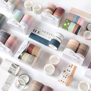 Kit De Cinta Adhesiva 10 Piezas De Color Transparente Con Litro Decorativo Para Scrapbooking/Suministros Escolares/Estacionamiento