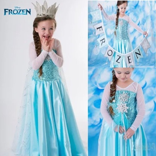 Elsa FROZEN IMPORT disfraz/ELSA FROZEN vestido/vestido de mujer infantil/vestido de fiesta de cumpleaños para niños
