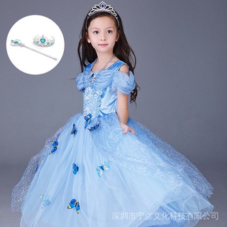 Vestidos De Niña Mariposa Princesa Anna Elsa cosplay Frozen Disfraz Vestido De Fiesta