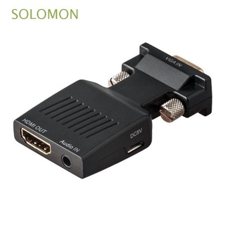 SOLOMON Entrada VGA VGA a HDMI Salida HDMI Convertidor Adaptadores Práctico Con audio Full HD 1080P para PC portátil Video adaptador/Multicolor