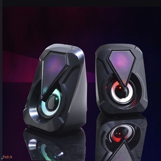 USB Wired Computer Speakers Colorful Lighting Effect RGB Speaker Computer Audio For PC Laptop Desktop Speakers gfxdyk