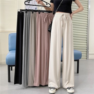 Wide-leg casual pants women&#39;s summer 2021 new high-waist loose pants drape small thin straight-leg pants