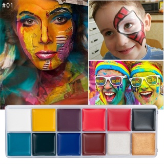 12 Colors Face Body Paint Oil Painting Art Make Up Set Kit Halloween Party &intting&