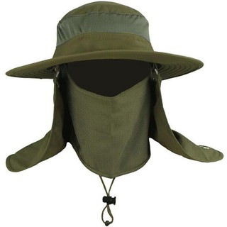 Sombrero de montaña con cubierta de la cara - verde ejército