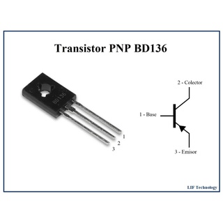 2 piezas Transistor BD135 / BD136 45V 3A BD. (5)