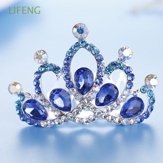 lifeng lindo cristal rhinestone fiesta de cumpleaños flor tiara corona peine horquilla mini princesa accesorios de pelo tocado gema joyería de pelo multicolor