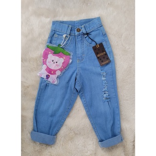 Pantalon de mezclilla jeans mom kawai para niña (3)