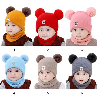 Babyshow Conjunto/2 pza sombrero/Gorro con pompón/bufanda para niños (1)