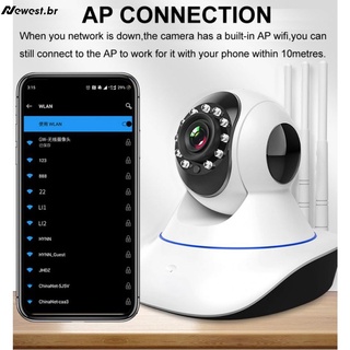 2022new wifi 360° audio Casa segura un Inteligente full HD 1080P cámara De vigilancia Monitor De detección De movimiento IP wifi Robo 3 Antenas visión Nocturna IR (1)