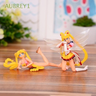 Aubrey1 figura de PVC modelo para niños figuras de juguete Sailor Moon figuras de acción miniaturas Sailor Moon 7 unids/set coleccionable modelo muñeca juguetes adornos