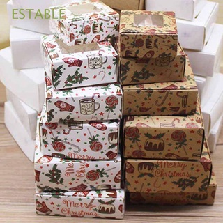 ESTABLE suministros de boda caja de regalo De varios tamaños caja del paquete Caja de regalos de navidad Bricolaje nuevo para dulces papel ventana de kraft
