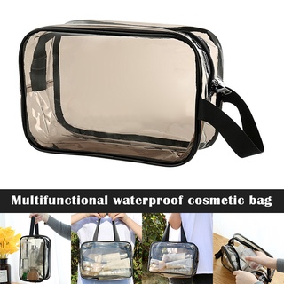 Bolsa De Maquillaje Transparente Portátil Con Cremallera Impermeable Cosméticos De Viaje De Almacenamiento De Transporte PVC