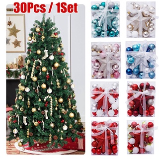 30 unids/bolsa surtido Color bolas de navidad árbol de navidad adornos bolas decoraciones de navidad colgantes árbol colgante año nuevo 2022