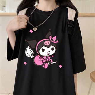 Neue Sommer Camiseta Anime Kuromi Sommer Streetwear O-Asschnit S Es M Dchen Versão Coreana