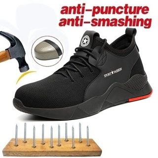 Dedo del pie de acero zapatillas de deporte para los hombres zapatos de seguridad de protección Anti-aplastamiento Anti-piercing zapatos de trabajo