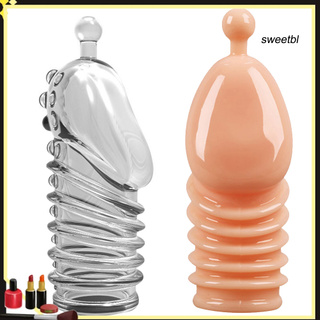 SWEH_sweetbl Male Reusable Penis Sleeve Dildo Extender Enlargement Condoms Cock Delay Ring