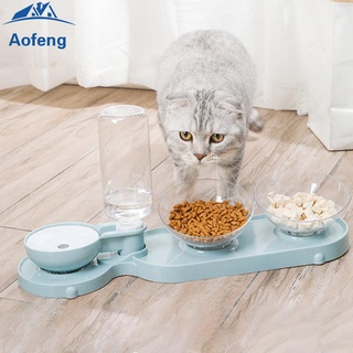 (formyhome) kit de cuenco de alimentación doble para gatos con dispensador de agua para mascotas, perro, gatito