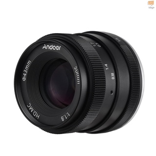 lente de cámara digital andoer 50mm f1.8 aps-c revestimiento de lente de cámara multicapa