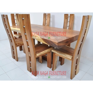 Trembesi mesa de comedor de madera maciza 6 sillas minimalistas de Bali yakarta muebles