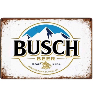 busch cerveza estaño metal signo rústico publicidad pared arte decoración