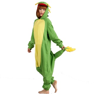 Fleece Mujeres Hombres Halloween Cosplay Traje Monos Dragón chino Onesies para adultos Kigurumi Pijamas Animal Pijamas de una pieza