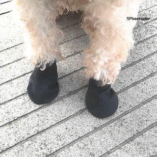 SP 4 piezas botas de mascotas antideslizantes para mascotas/suministros impermeables para perros/zapatos de lluvia antideslizantes para exteriores (4)