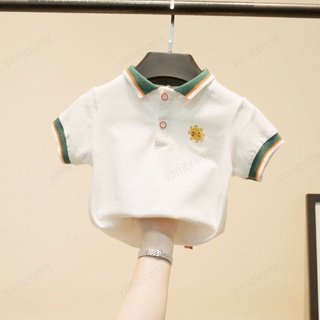camiseta infantil de manga corta polo para niños