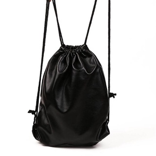Bolsa de Color con tapa para mujer con cuero Pu al aire libre mochila de regalo con cordón